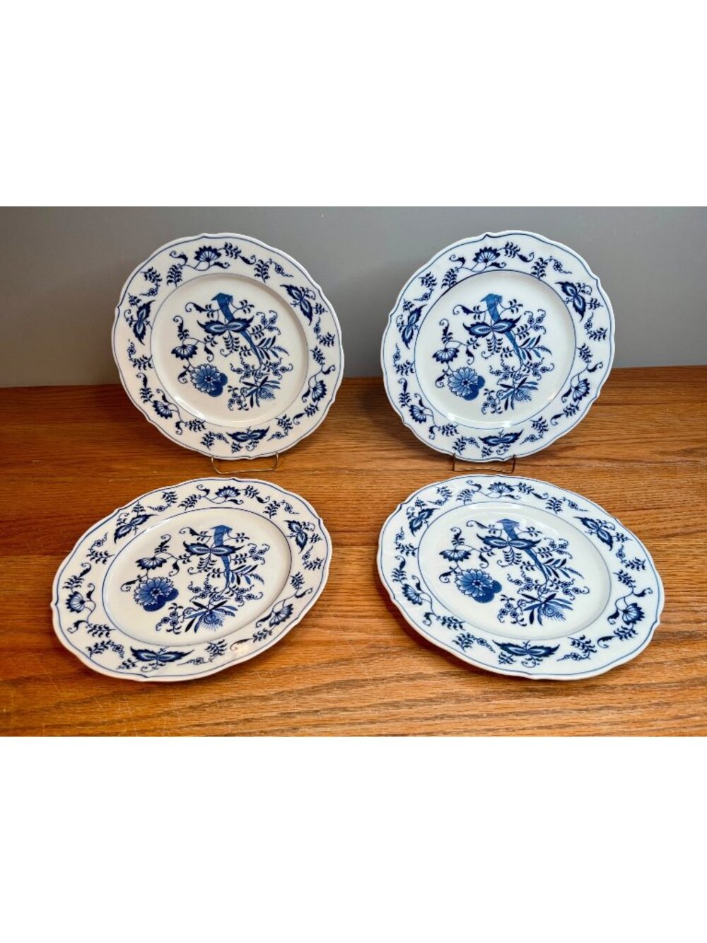Vintage Blue Danube Dinner Plates set of 4 Blue Onion Meissen Pattern Made IN JA